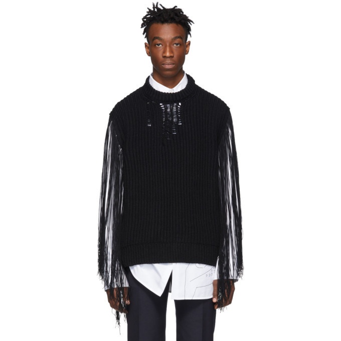 Photo: Calvin Klein 205W39NYC Black Fringe Sweater