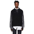 Calvin Klein 205W39NYC Black Fringe Sweater