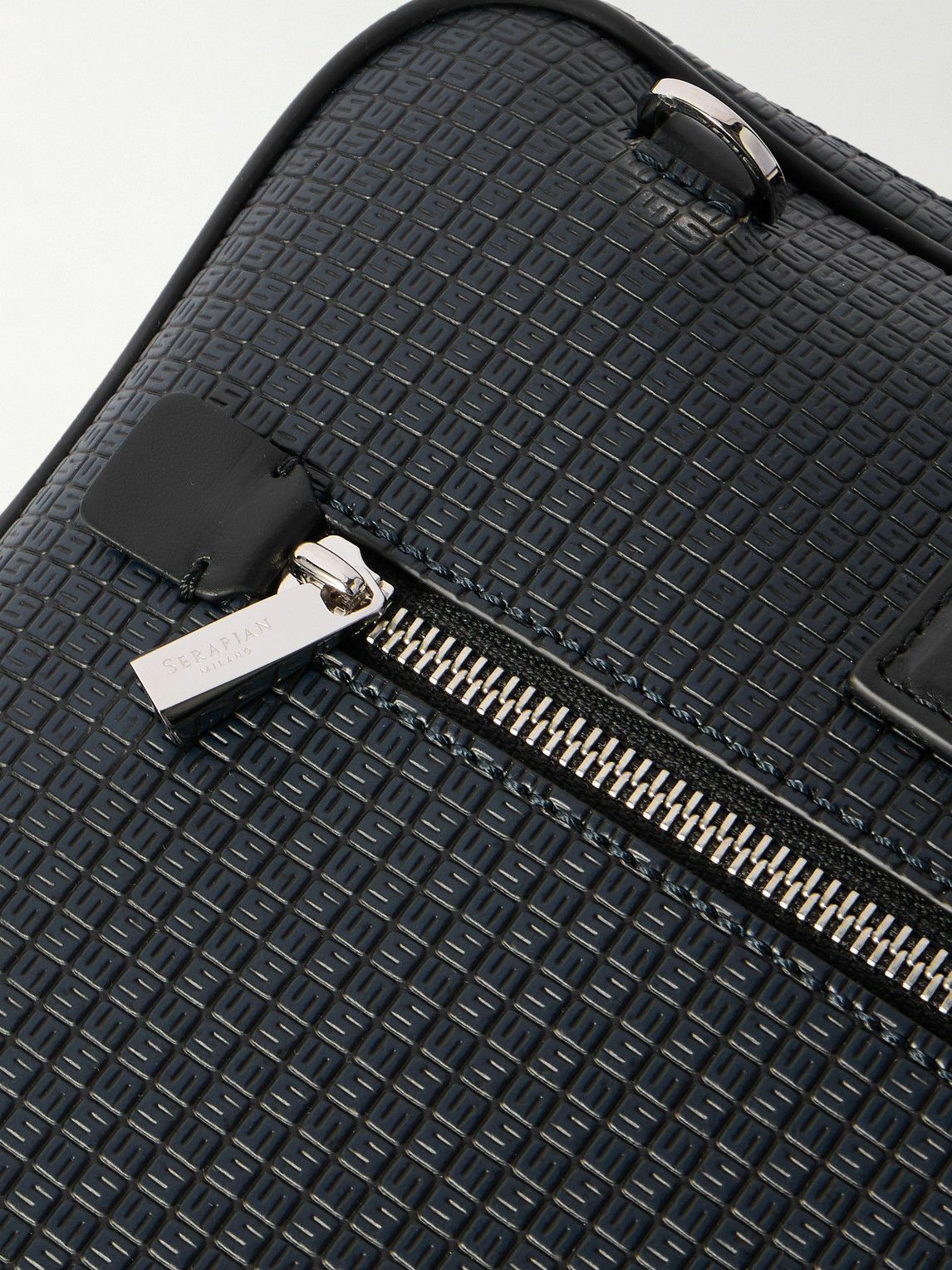 Serapian - Leather-Trimmed Stepan Monogrammed Coated-Canvas Briefcase