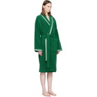 Versace Green Cotton-Terry Jacquard Bathrobe