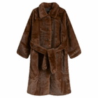 Meotine Women's Kelly Long Faux Fur Coat in Brown