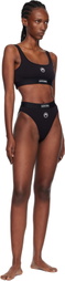 Marine Serre Black Moon Logo Stretched Jersey High-Waist Briefs