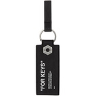 Off-White Black Calfskin Quote Keychain