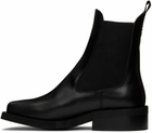 GANNI Black Square Toe Chelsea Boots