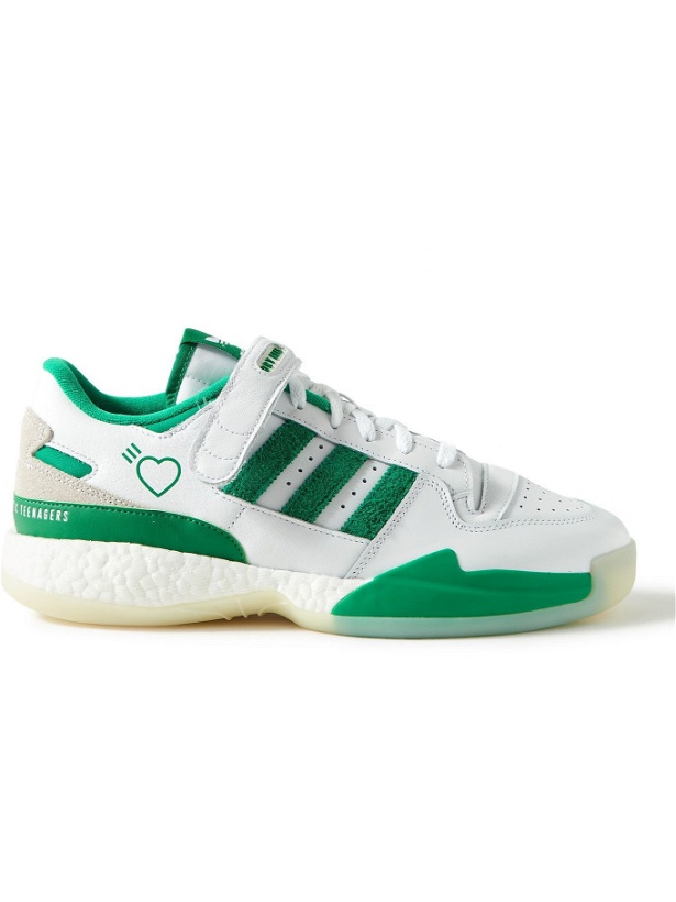 Photo: ADIDAS CONSORTIUM - Human Made Forum Leather and Suede Sneakers - White