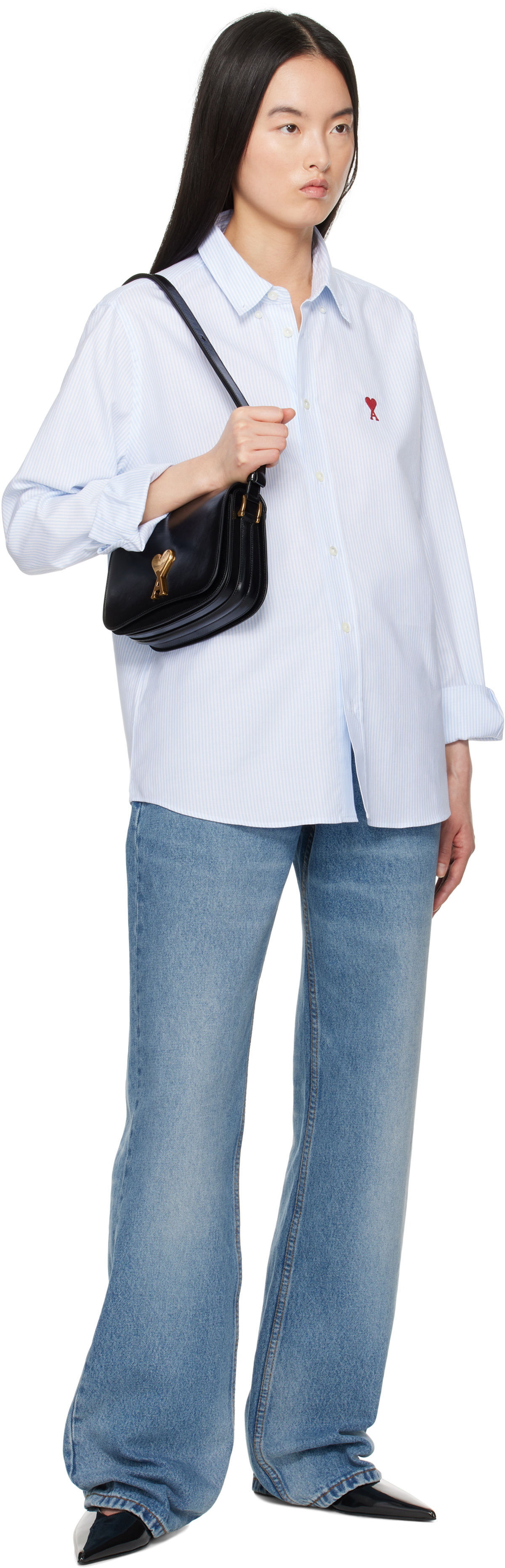 AMI Paris Black Leather Paris Paris Bag