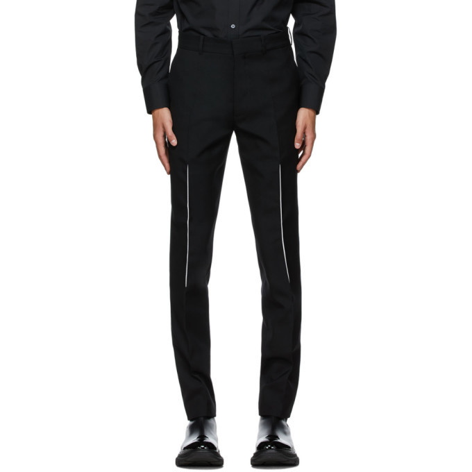 Photo: Alexander McQueen Black Wool Slashed Seam Trousers