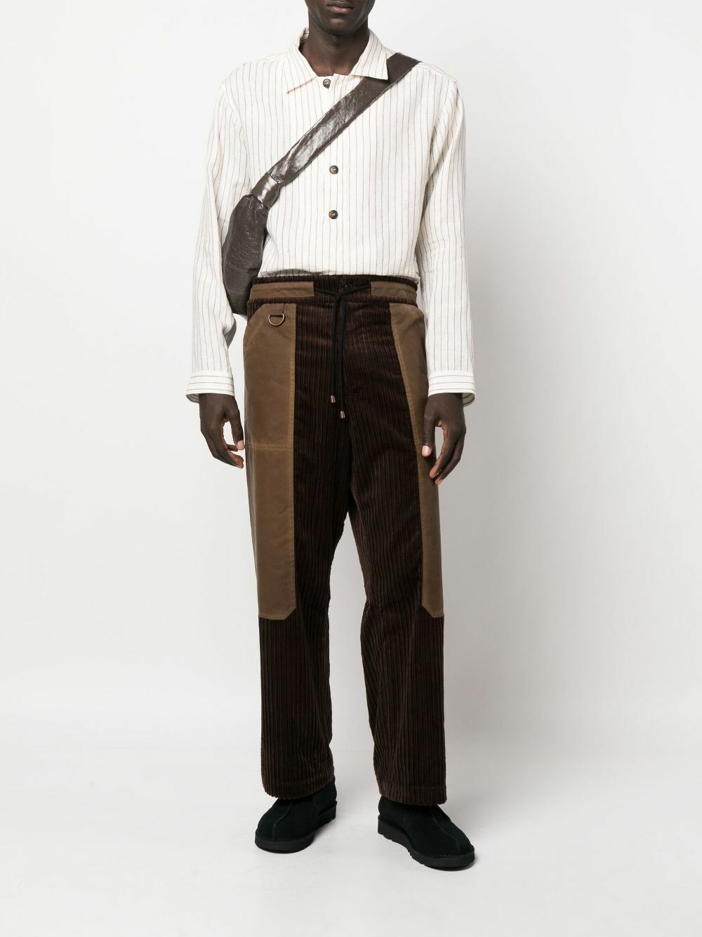 Nicholas Daley Brown Corduroy Straight-Leg Cotton Trousers