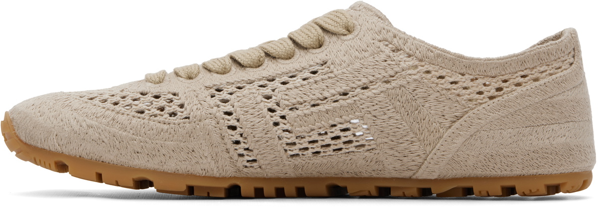 BALMAIN Beige Racer 45 Macramé Sneakers