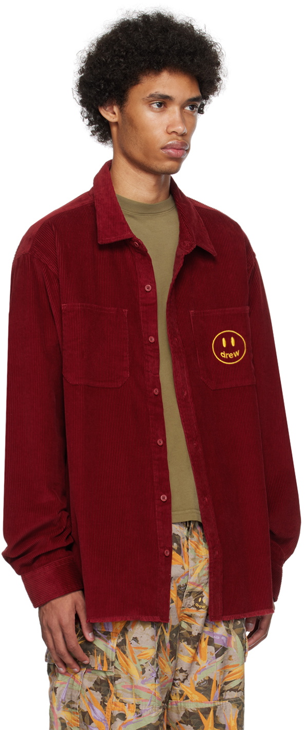 drew house Burgundy Embroidered Shirt