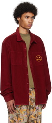 drew house Burgundy Embroidered Shirt