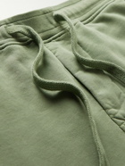 Stone Island - Straight-Leg Garment-Dyed Cotton-Jersey Drawstring Shorts - Green