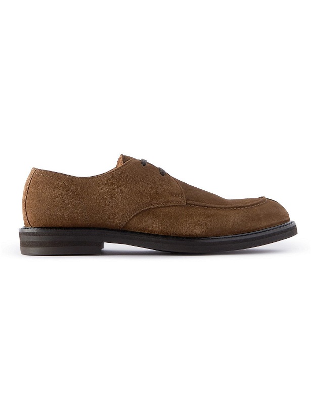 Photo: Mr P. - Andrew Split-Toe Suede Derby Shoes - Brown