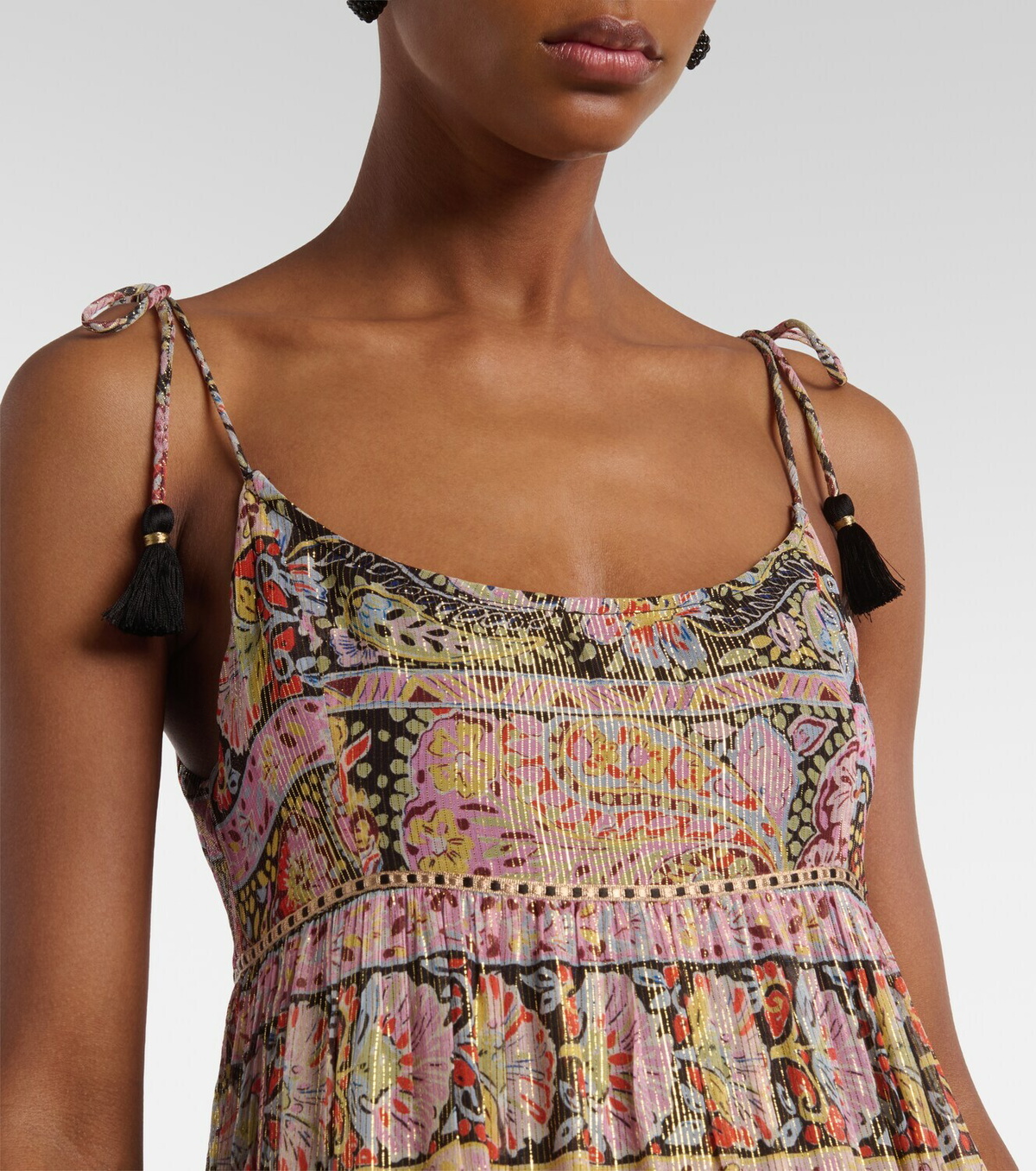 Rixo Kamilah floral lamé maxi dress