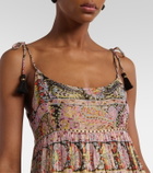 Rixo Kamilah floral lamé maxi dress