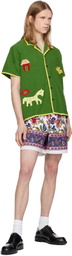 HARAGO Green Appliqué Playful Shirt