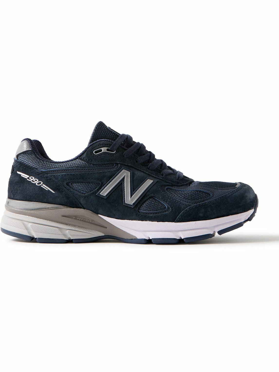 Photo: New Balance - 990v4 Suede and Mesh Sneakers - Blue