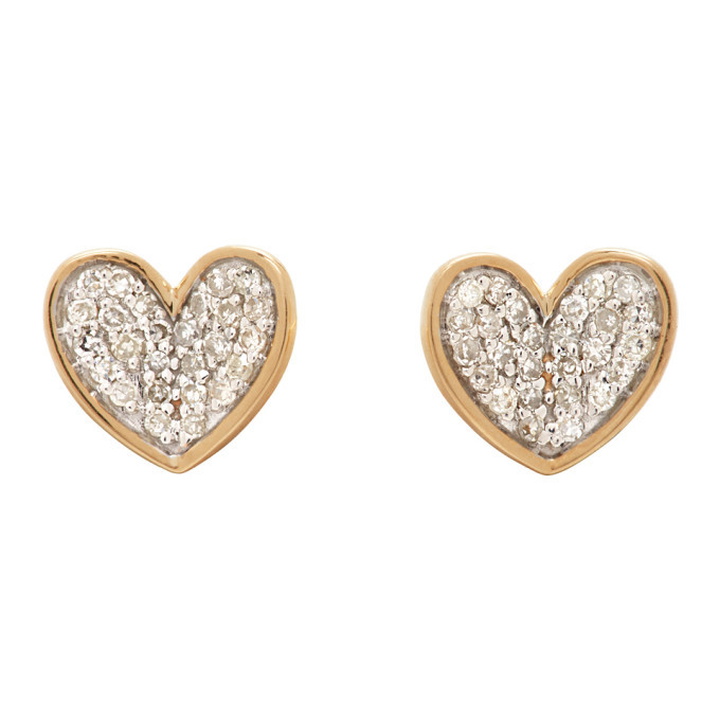 Photo: Adina Reyter Gold Tiny Pave Folded Heart Earrings
