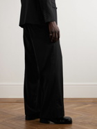 Raf Simons - Straight-Leg Pleated Wool-Blend Trousers - Black