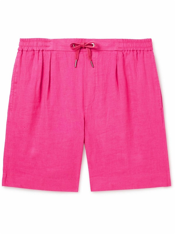 Photo: Ralph Lauren Purple label - Dorset Straight-Leg Linen Drawstring Shorts - Pink