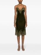 GOLDHAWK - Lace-trim Velvet Slip Dress