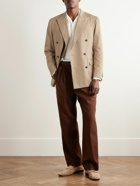Dunhill - Cavendish Double-Breasted Cotton and Cashmere-Blend Twill Suit Jacket - Neutrals