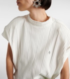 The Attico Ribbed-knit oversized cotton top