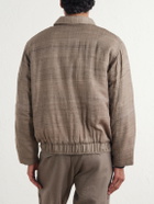 Kartik Research - Moni Padded Wool and Silk-Blend Blouson Jacket - Brown