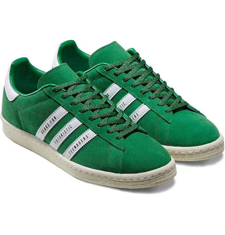 Photo: adidas Consortium - Human Made Campus Leather-Trimmed Suede Sneakers - Green
