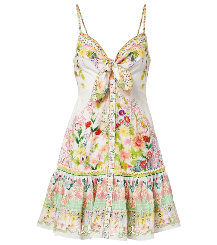 Photo: Camilla Bow-detail floral cotton minidress