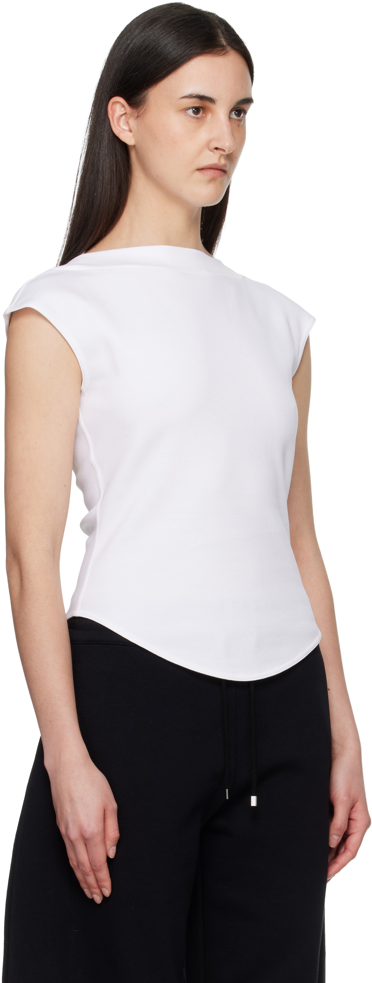 ALAÏA White Cap Cotton T-shirt