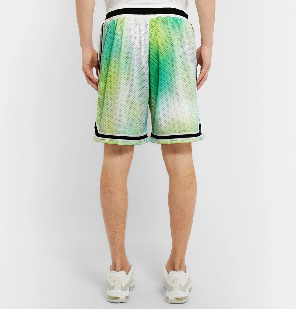 John Elliott - Tie-Dyed Mesh Drawstring Shorts - Green John Elliott