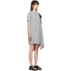 Sacai Grey Asymmetric Lace-Up Dress