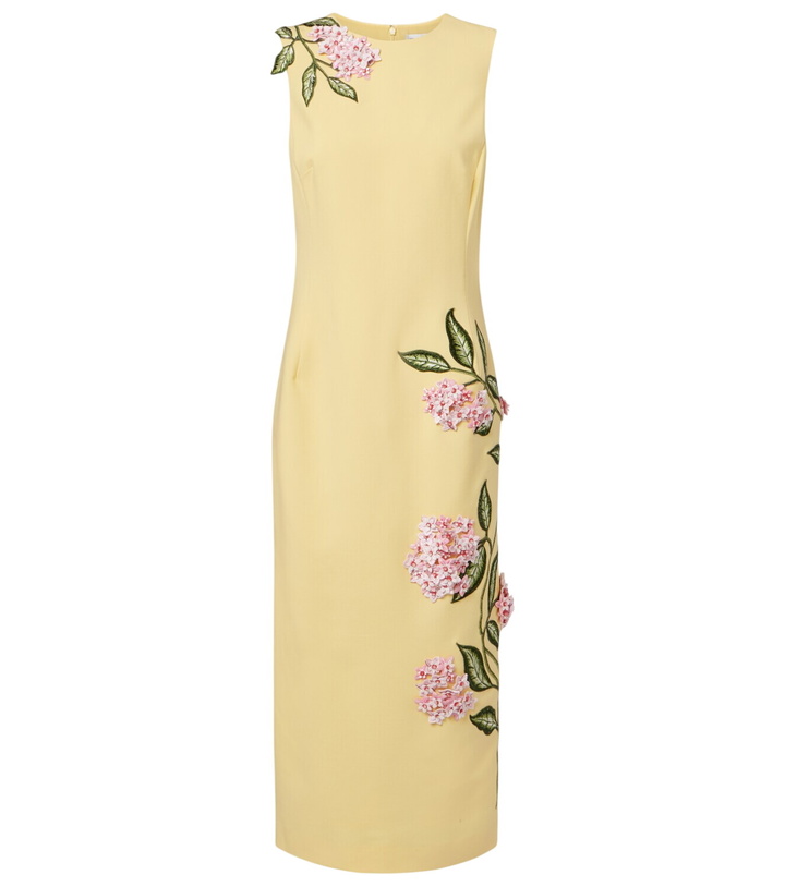 Oscar de la Renta Orchid embroidered lace cocktail dress Oscar de la Renta
