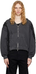 CMMAWEAR Black C Contrast Panel Reworked Hoodie