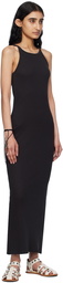 rag & bone Black 'The Essential Rib String Tank' Midi Dress