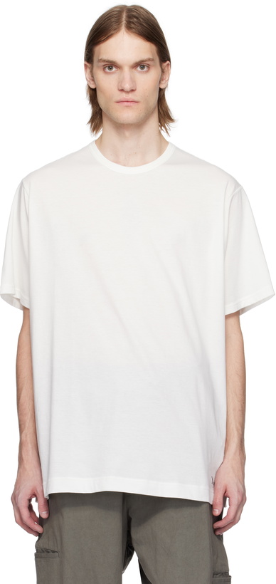 Photo: Y's For Men White Logo Print Short Sleeve T-shirt