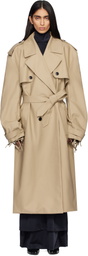 MARIE ADAM-LEENAERDT Beige Cover Trench Coat