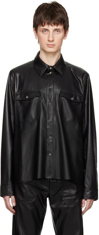 Photo: Nanushka Black Lenn Vegan Leather Shirt