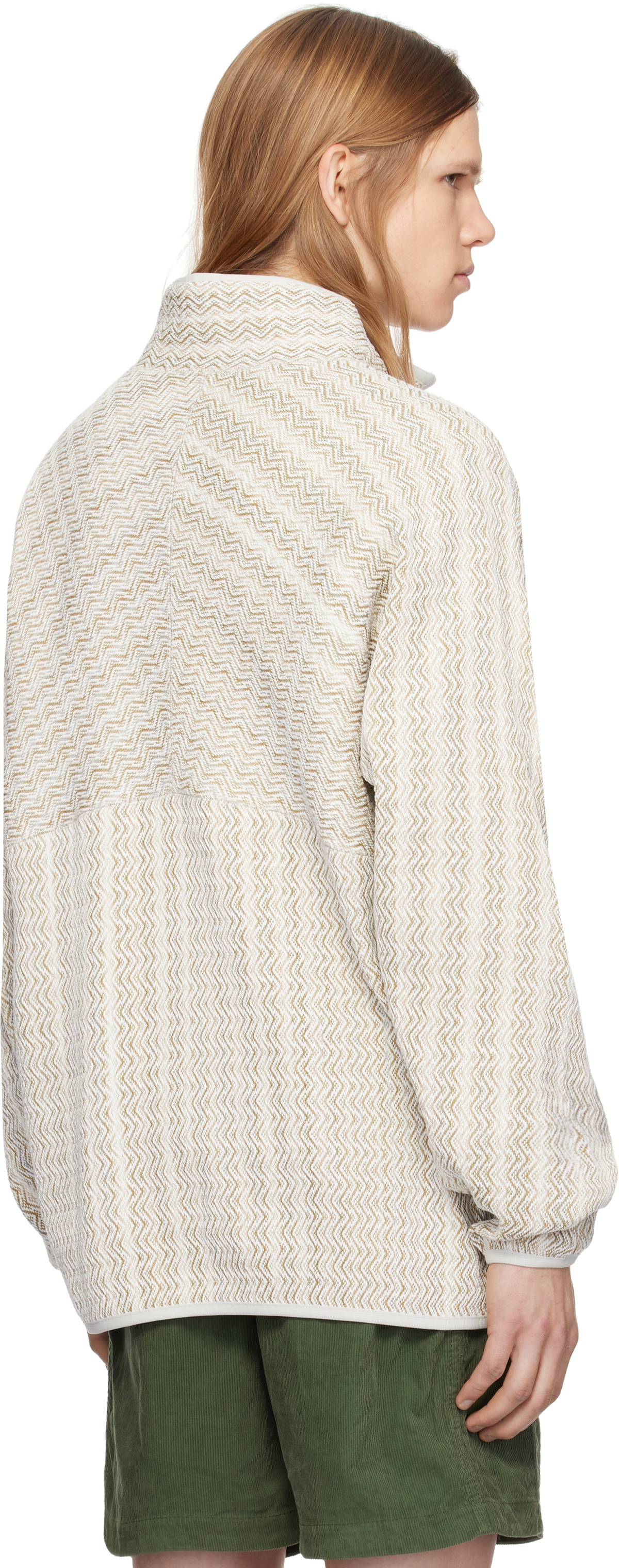 Pilgrim Surf + Supply Off-White Mosley Inlay Popover Sweater