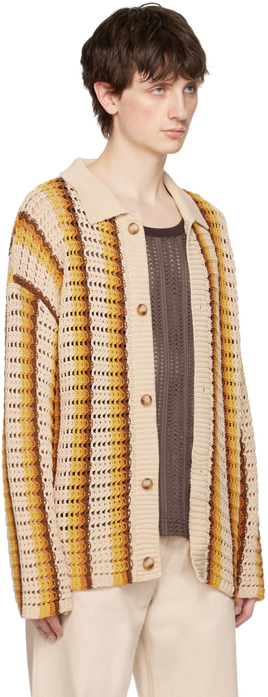 CMMN SWDN Orange & Beige Elmer Cardigan