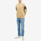 Gucci Men's GRG Sleeve Crew Neck Sweat in Camel