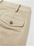 DOPPIAA - Aalghero Straight-Leg Pleated Cotton-Flannel Trousers - Neutrals
