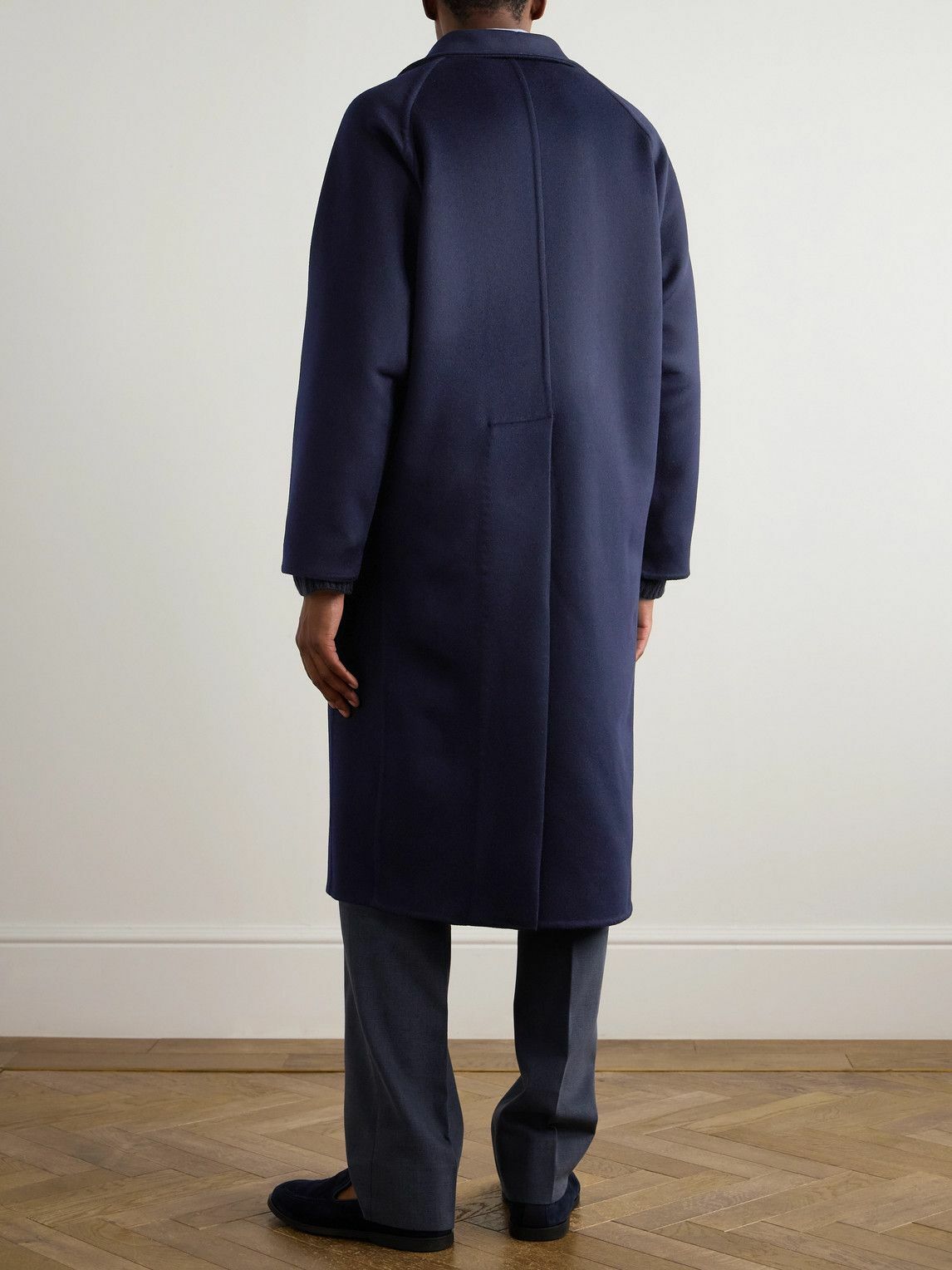 Stòffa - Brushed-Wool Trench Coat - Blue