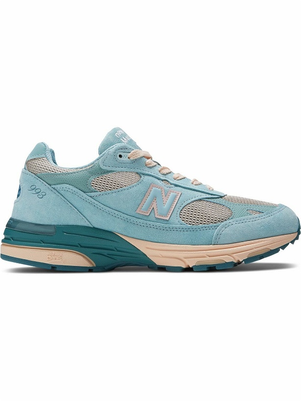 Photo: New Balance - Joe Freshgoods 993 Suede and Mesh Sneakers - Blue
