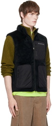 Moncler Black Reversible Fleece Down Vest