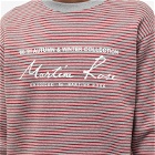 Martine Rose Men's Classic Crew Sweat in Red/Grey Stripe