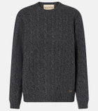 Valentino Cable-knit virgin wool mouliné sweater
