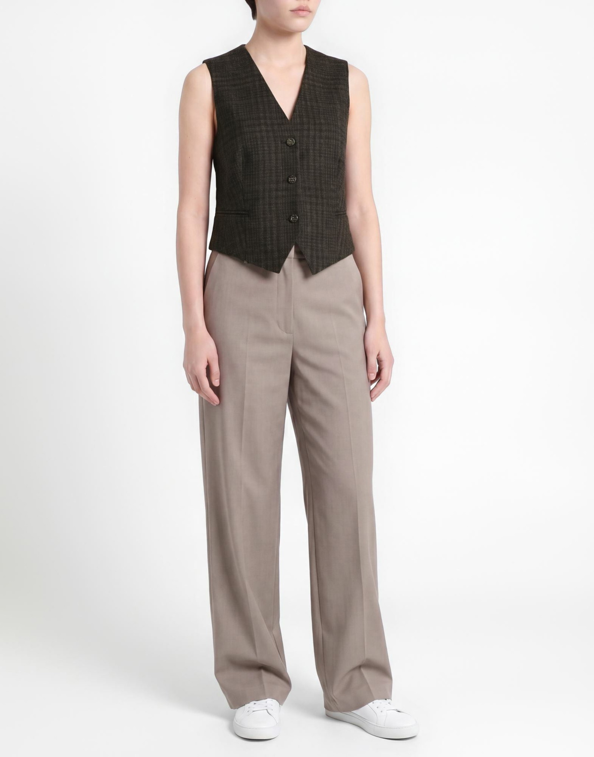 Officine Générale Womens Tailored Vest in Brown