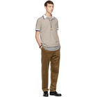 Band of Outsiders White and Beige Stripe Polo